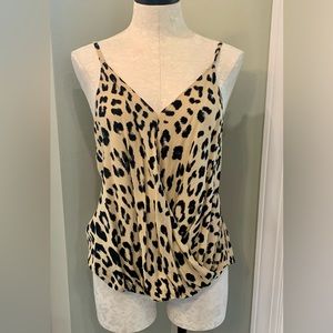 Leopard print camisole style drape top. Size small